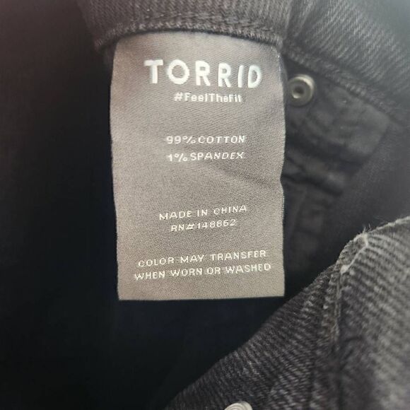 Torrid Womens Jeans 16 Plus Size Boyfriend Crop Straight Mid Rise Pants Gray Bla - Picture 6 of 6